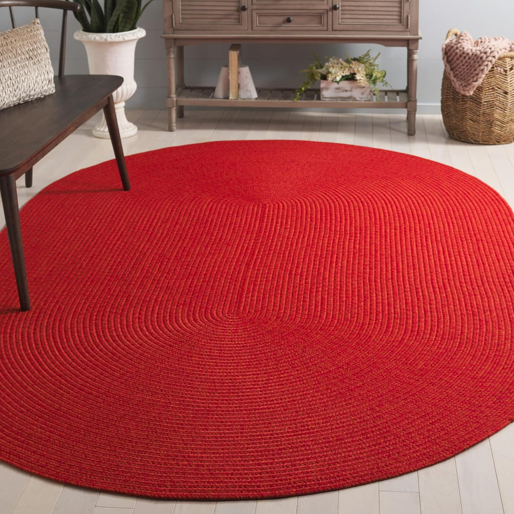 Braided Indoor/Outdoor Washable Oval Rug, Rust & Red BRD317P
