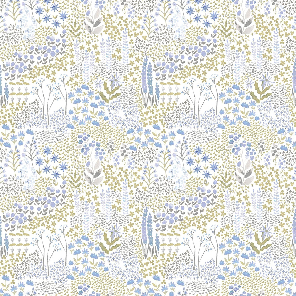 Boho Floral Peel and Stick Wallpaper, Wildflower Patchwork Removable Self Adhesive Wallpaper, Neutral Botanical Vinyl