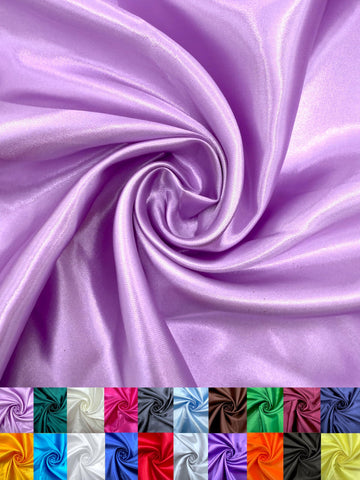 Satin Fabric by The Yard | 60" Wide | Shiny Metallic | Sewing, Bridal, Lining, Drapery, Upholstery, DIY Crafts