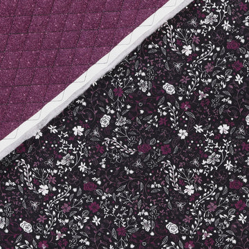 Double Faced Quilted Cotton, Faux Metallic Italian Plum