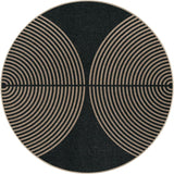 Enfys Modern Rainbow Round Rug, 6ft Easy Jute Circle Patio Rug Washable Indoor Outdoor Carpet for Li
