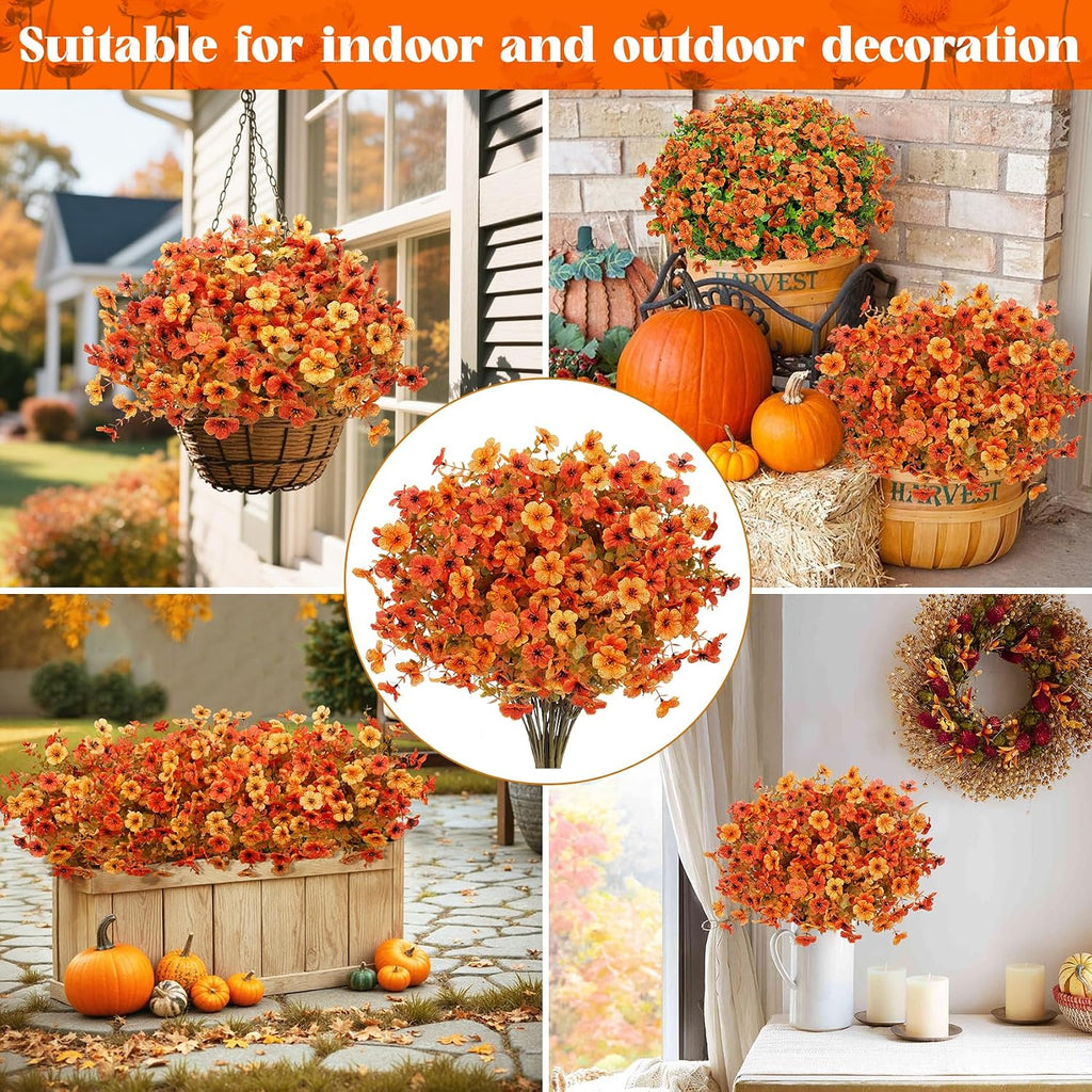 Artificial Fall Flowers Fake Mums Decorations, Mixed - Set of 24