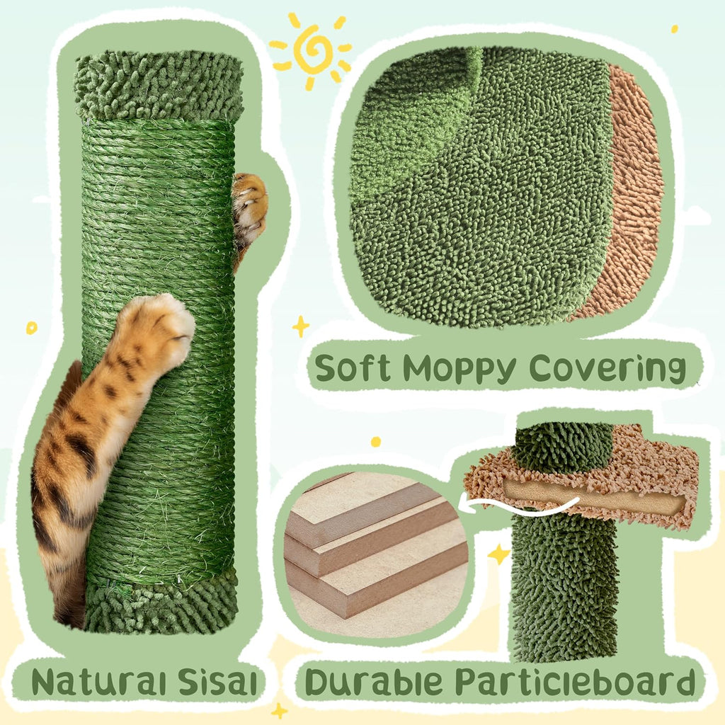 66in Cactus Cat Tree Tower Sturdy for Large Cats