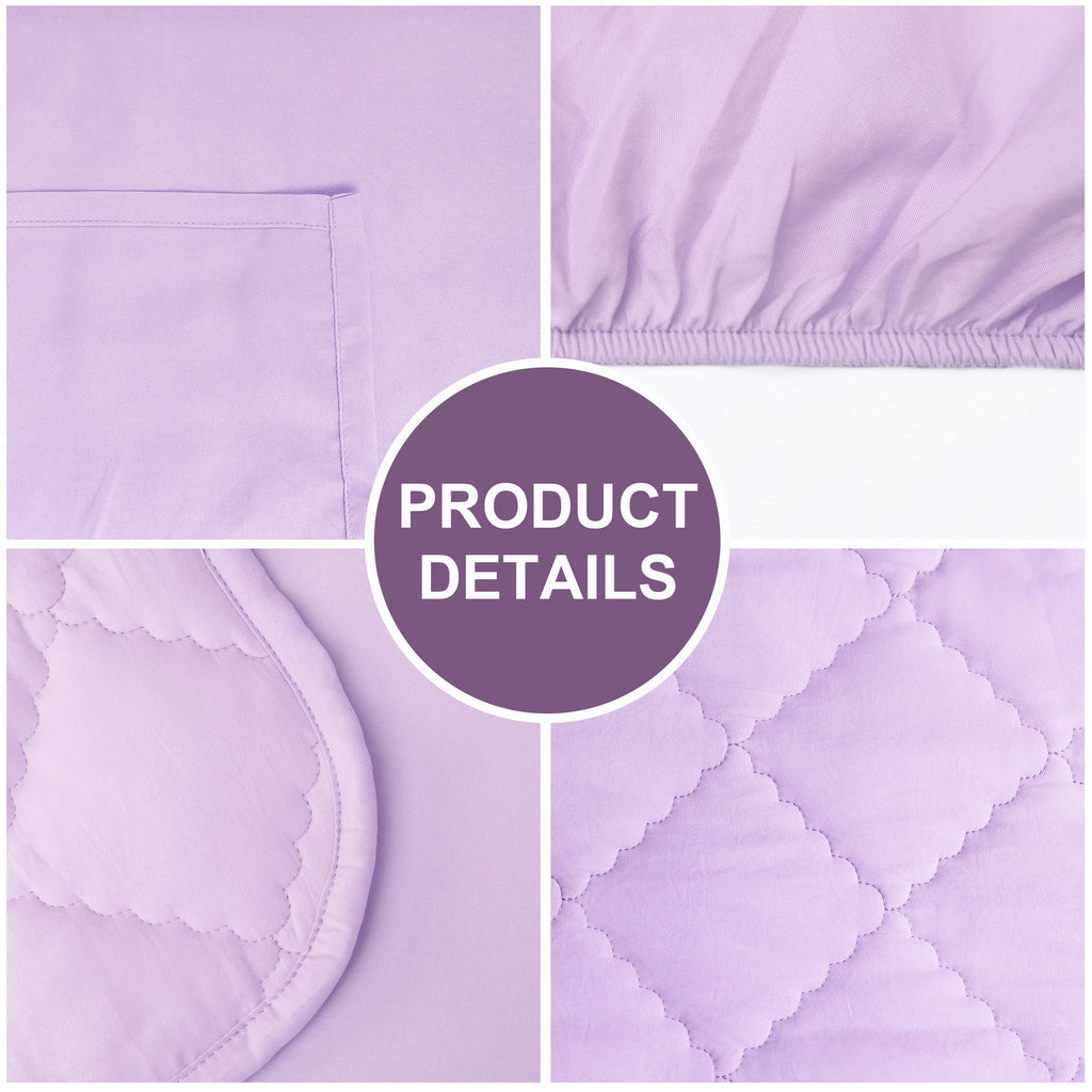 4-Piece Microfiber Toddler Bedding Set, Light Purple