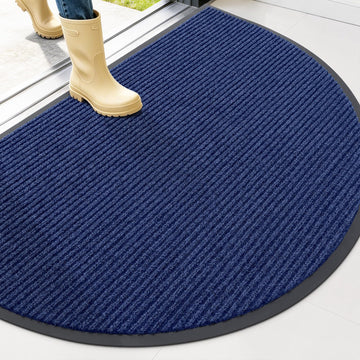Half Circle Front Door Mat 47x32, Waterproof Heavy-Duty Doormat