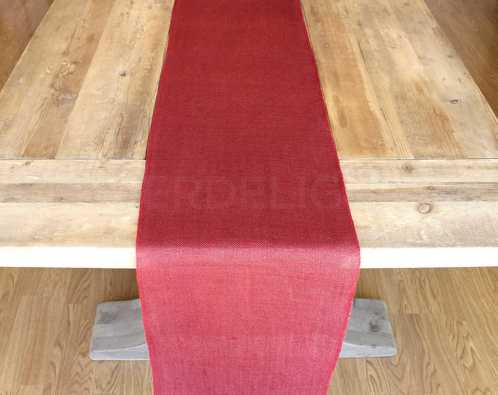 14" Red Burlap Roll - Finished Edges - 10 Yards