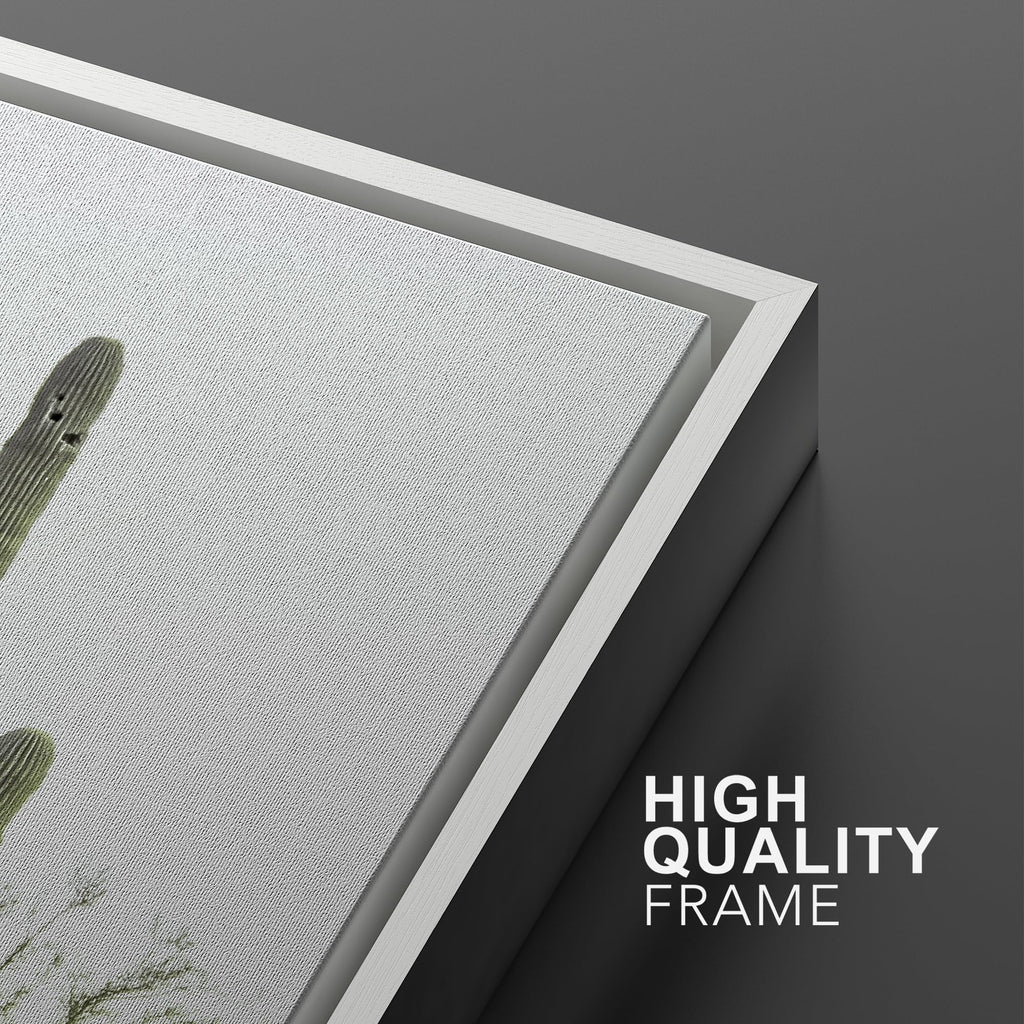 Framed Canvas Print Wall Art Desert Landscape, Southwest Cactus Desert Landscape, Cactus Print, Botanical Flower
