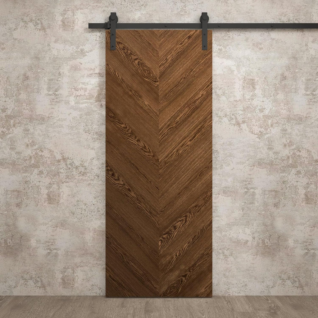 Interior Modern Barn Door 32 x 84 inches | Ego 5005 Cognac Oak | 6.6FT Rail Track Heavy Hardware Set