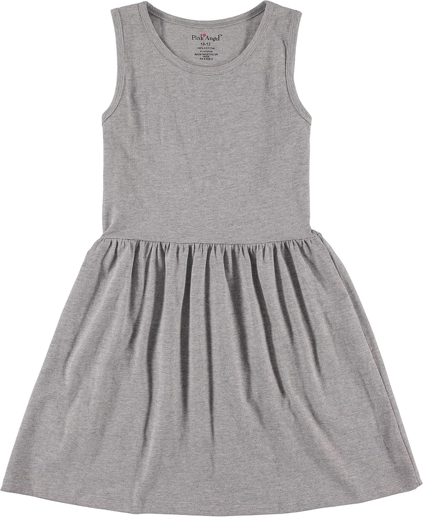 Pack Girls' Dresses, Kids Casual Fit and Flare Sleeveless Summer Dress & School Outfit, 100% Cotton