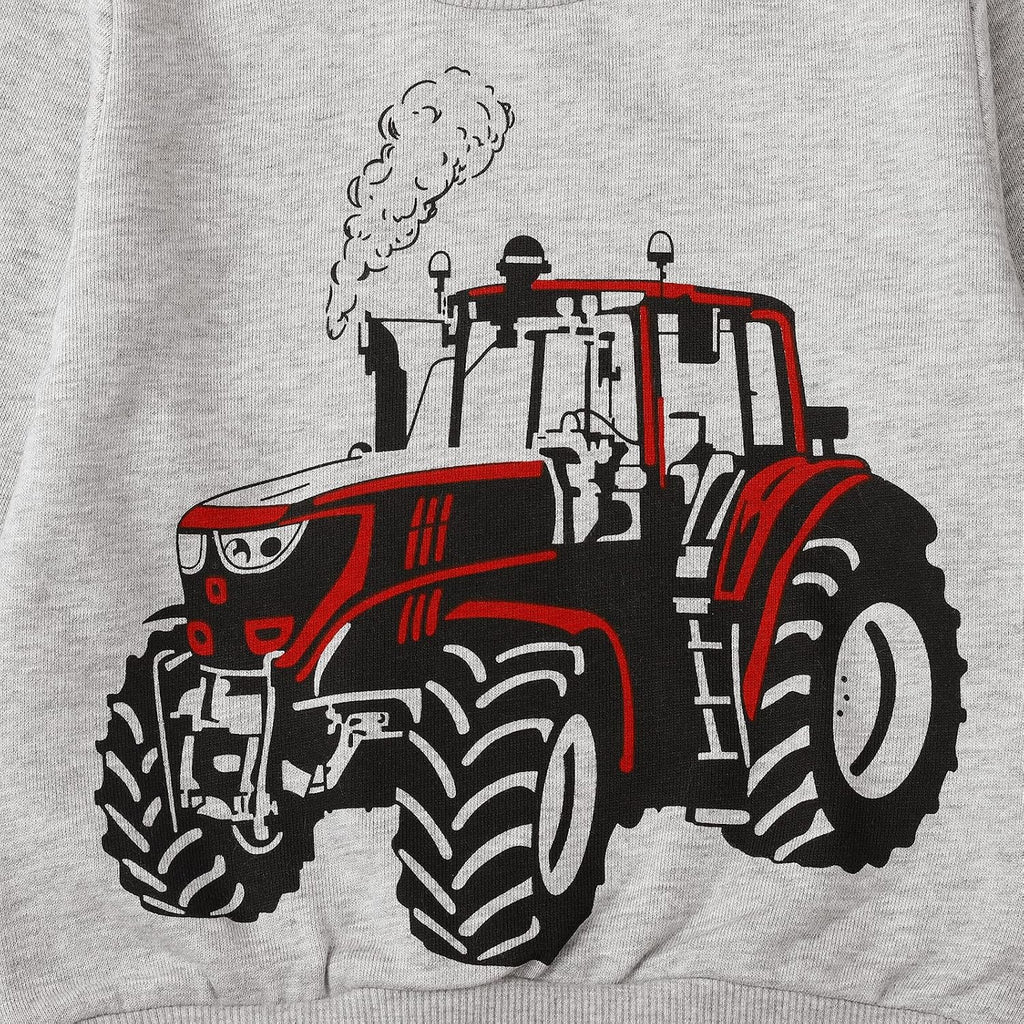 Toddler Boys Sweatshirts Cotton Crewneck Truck Shirt Dinosaur Long Sleeve Pullover Tops Tees