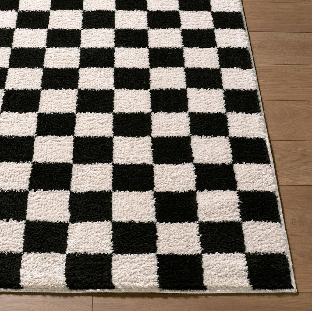 Altair Living Room, Bedroom Machine Washable Area Rug - Checkered Checkerboard Geometric Square - Contemporary Modern