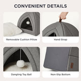 Cat Beds for Indoor Cats - 2 in 1 Cat Cave House Tent for Kittens and Small Pets with Removable Washable Cushioned