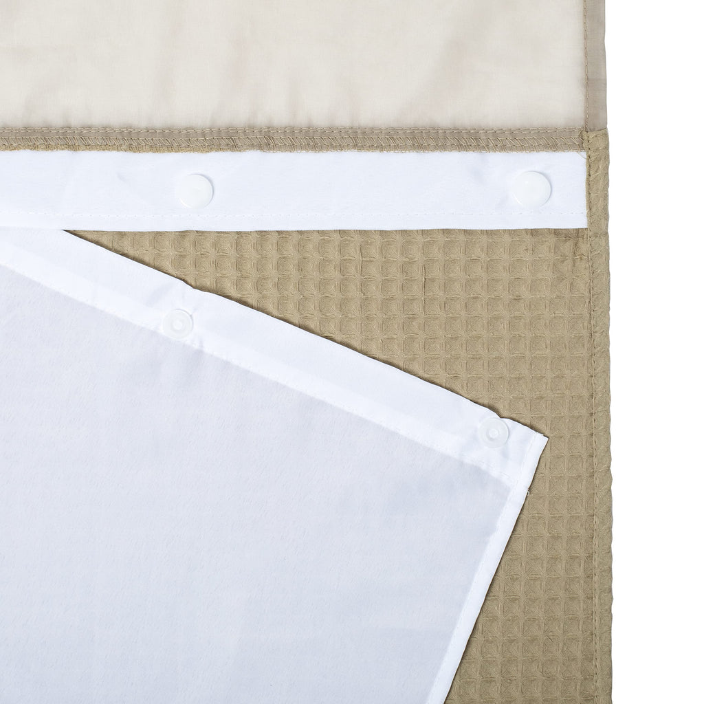 Linen Cotton Blend Fabric Set with Liner, 71x74