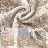 Area Rug Living Room - 9X12 Abstract Washable Large Soft Foldable Non Slip Rug Neutral Modern Low Pile Carpet for