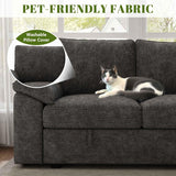 108 Inch Sectional Sleeper Sofa with Pull Out Bed, U Shaped 7 Seat Modular Sectional Sofa with Storage