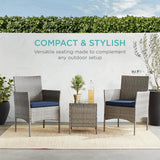 Best Choice Products 3-Piece Outdoor Wicker Conversation Bistro Set