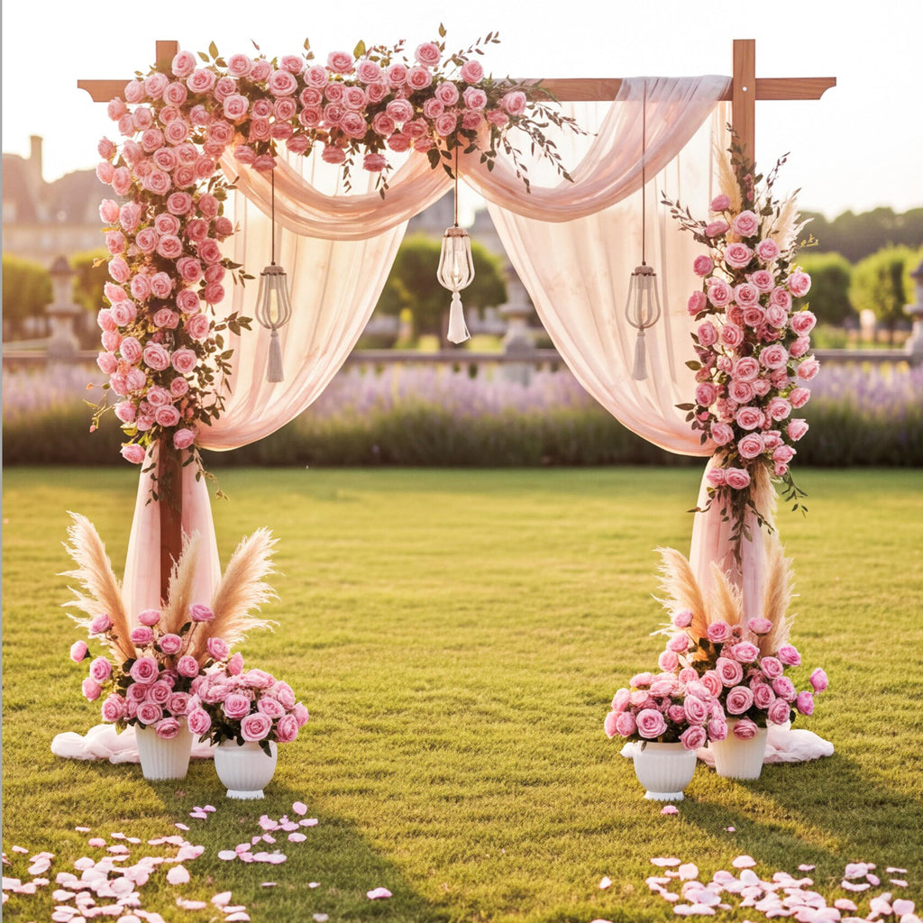 Pink Roses, Realistic Silk Velvet Pink Artificial Flowers