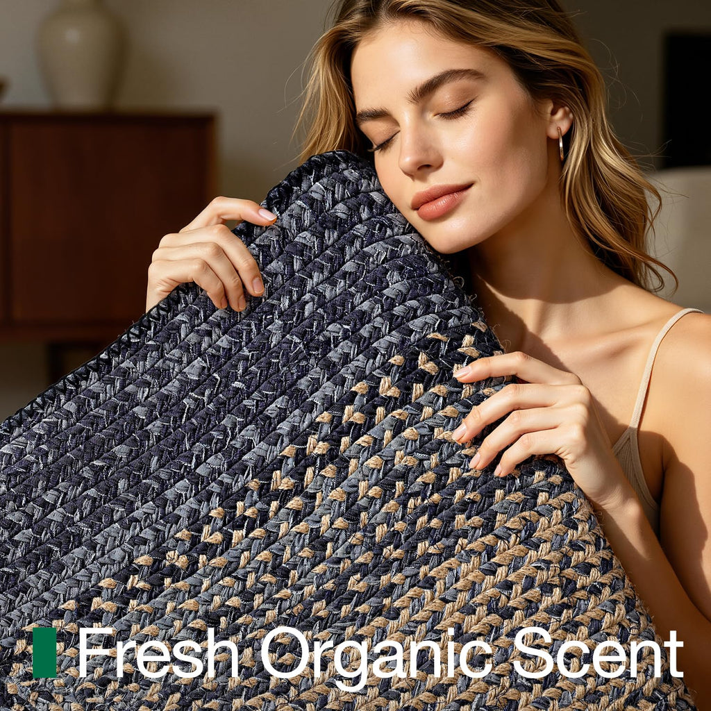 Natural Jute Indoor Door Mat, 32 x 48, Non-Slip Handwoven Entryway Mat