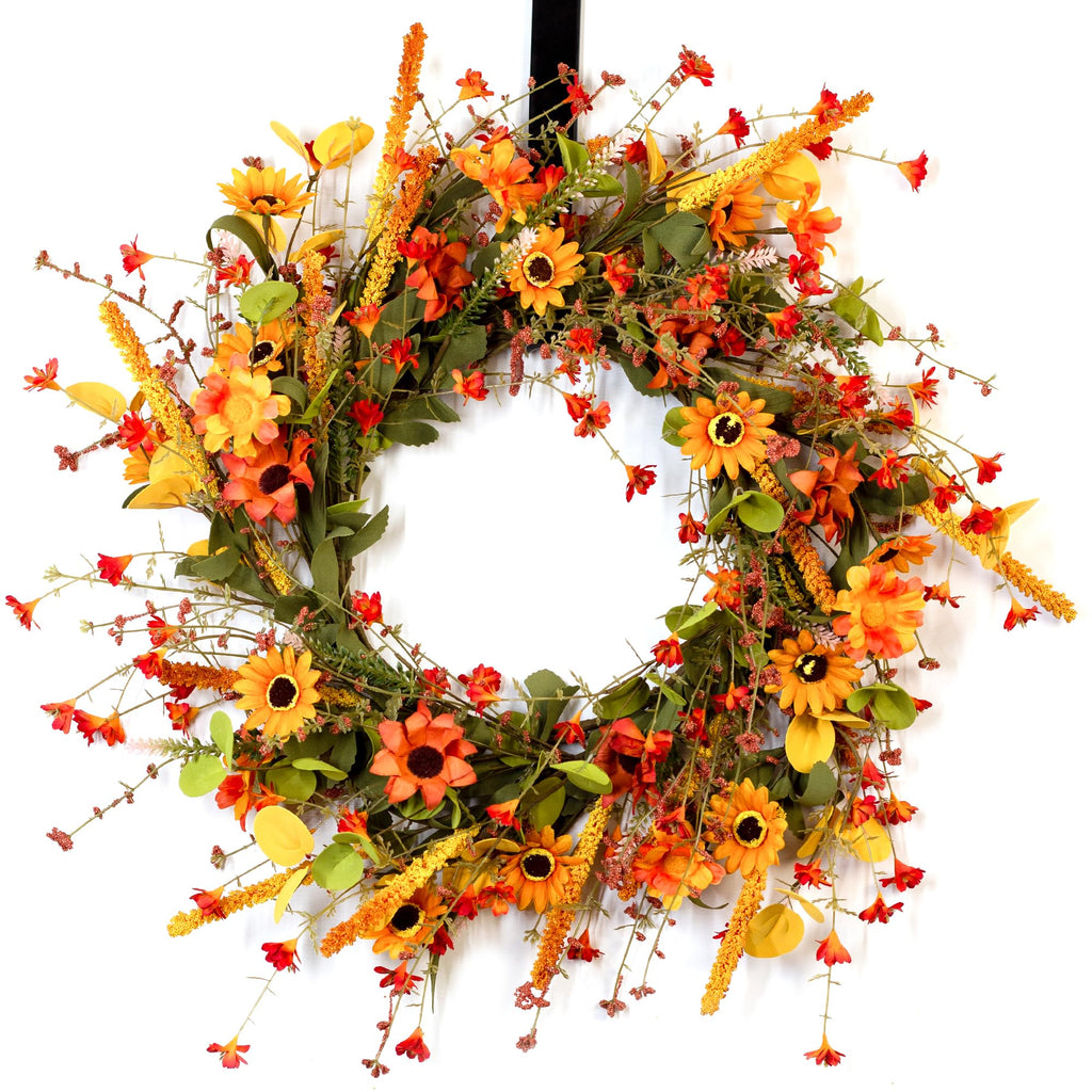 Fall Wreath for Front Door 26 inch Autumn Sunflower Harvest Outdoor