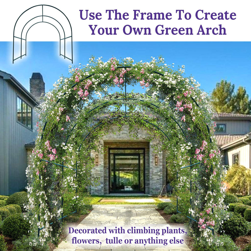 Steel Garden Arch Metal Garden Arch Multi-Size Climbing Plants Arch Arbor (8.2'x 7' x 7.2')