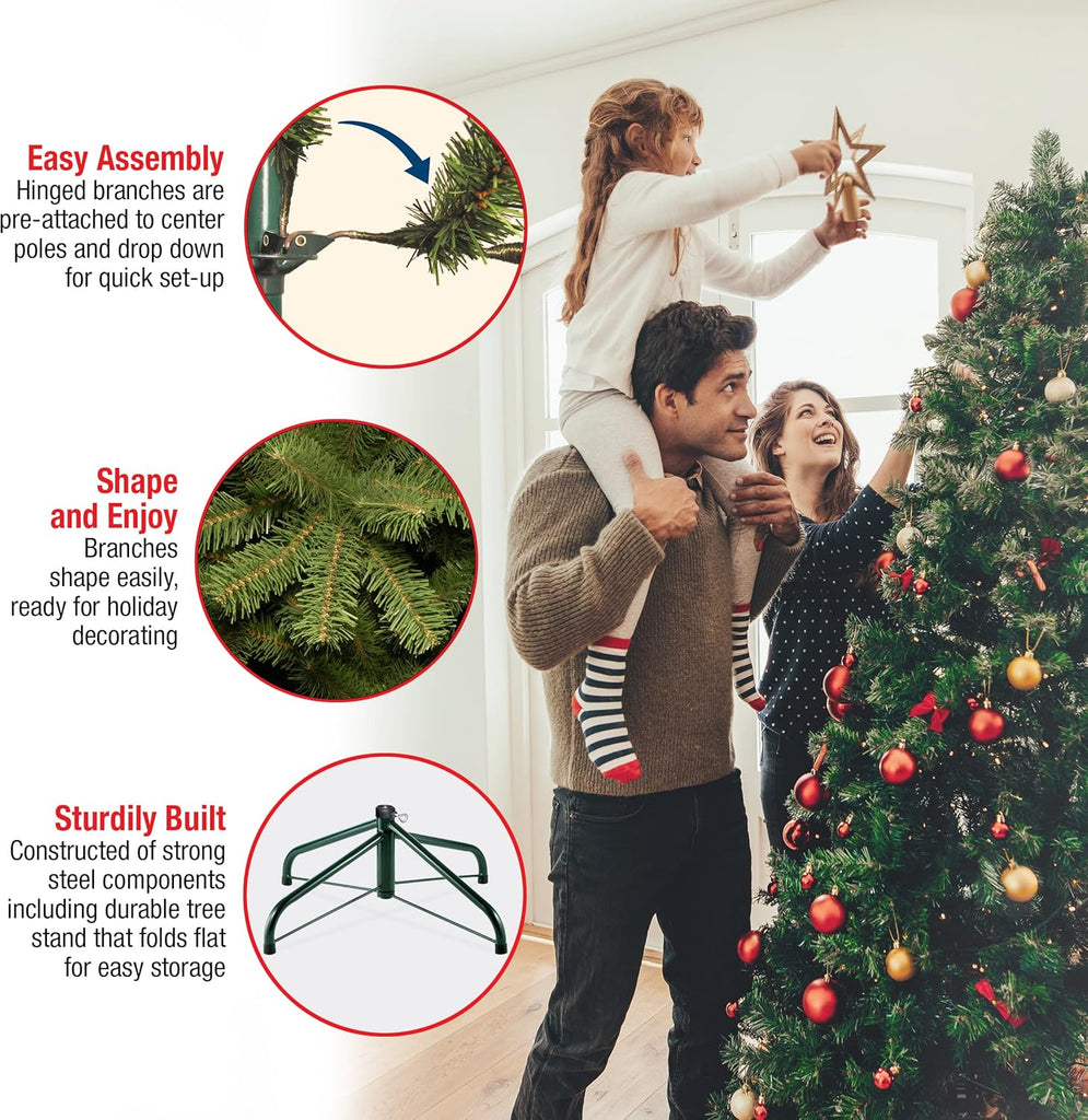 Tree Company 7.5ft Unlit Dunhill Fir Artificial Christmas Tree | 2,514 Tips, Includes Stand, Green