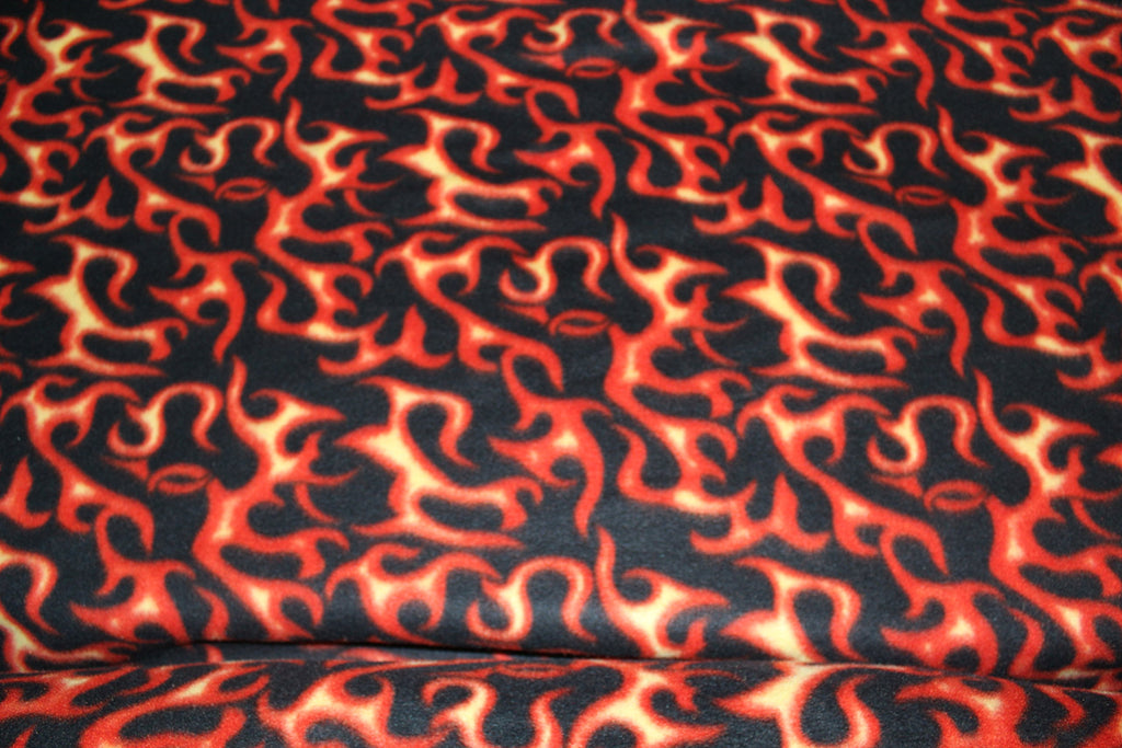 Fleece Printed MISC Flame Print Fabric By the Yard