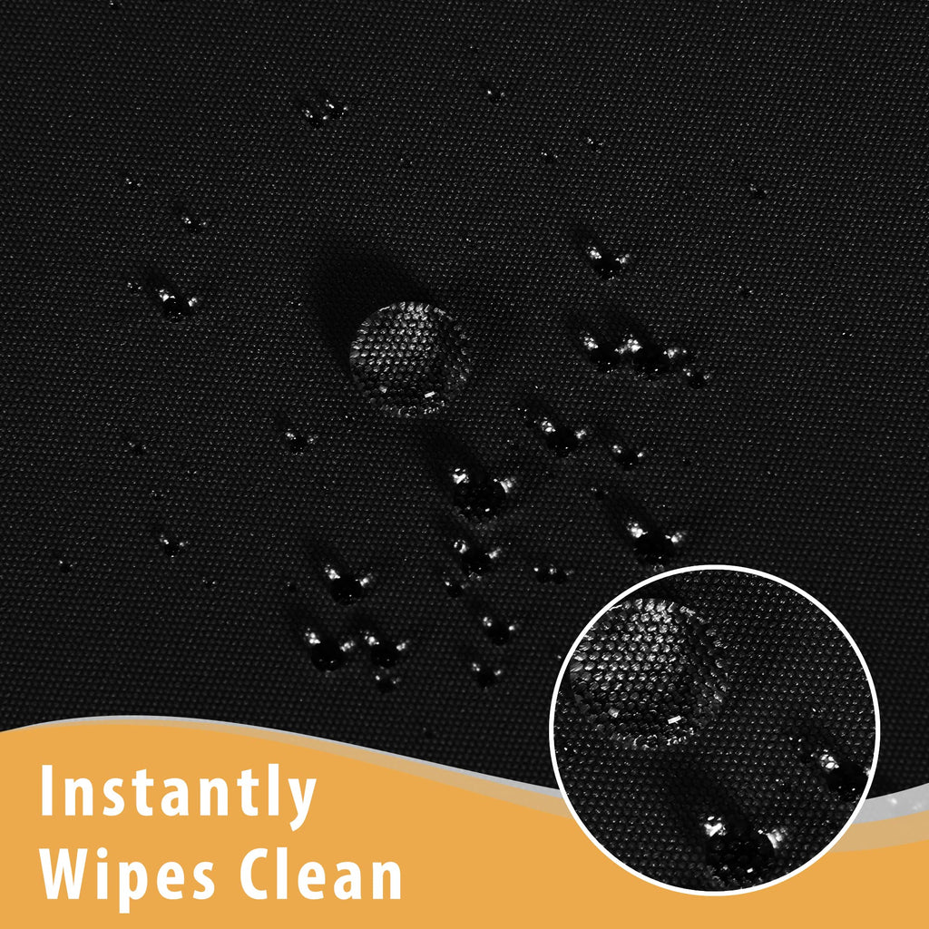 2 Pack Black Tablecloth Fitted Table Clothes for 4 Foot Rectangle Tables - Water Resistant Washable Fabric Polyester