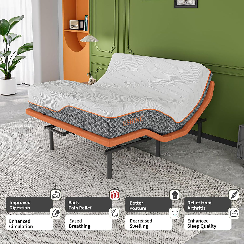 14" Split King Adjustable Bed Frame Hybrid Matt with Massage - Set of 27