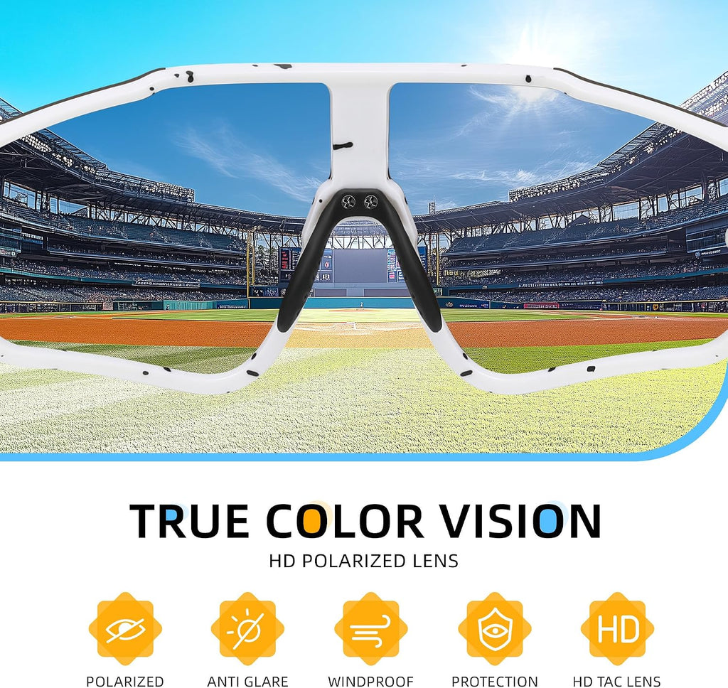 Kids Baseball Polarized Sunglasses: Sports Sunglasses for Boys Girls Youth Sun Glasses for Cycling Running