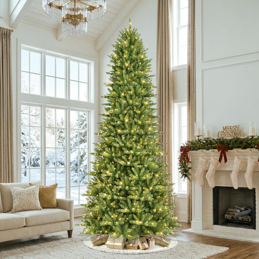International 10ft Pre-Lit Slim Fraser Fir Artificial Christmas Tree