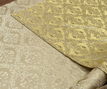 Damask Upholstery and Drapery, Jacquard Fabric Sold by The Yard (Sand)