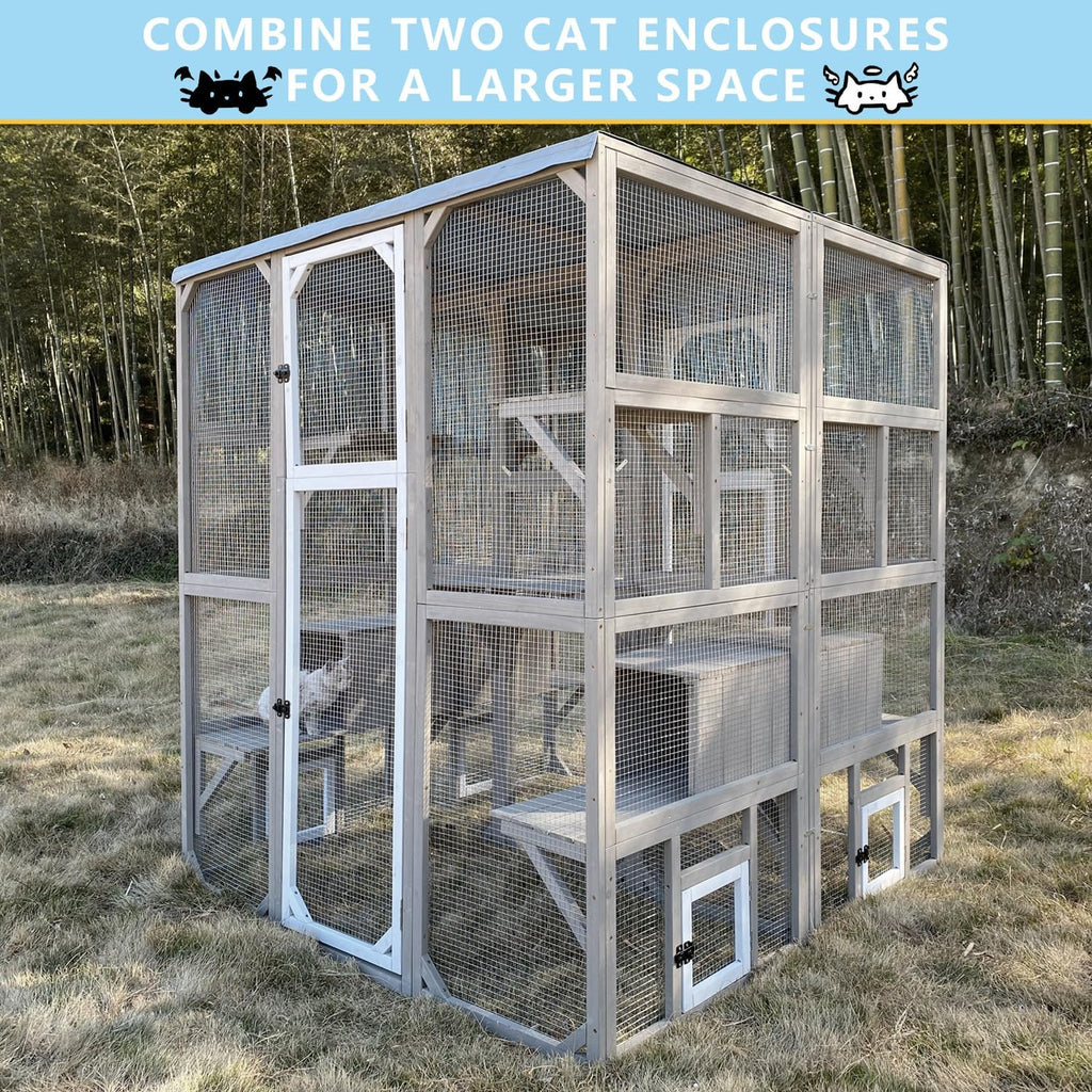 Catio Outdoor Cat Enclosure with Window Access & Weatherproof Roof