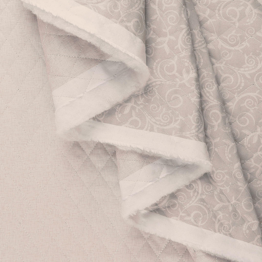 Double Faced Quilted Cotton, Scroll Vine Cream