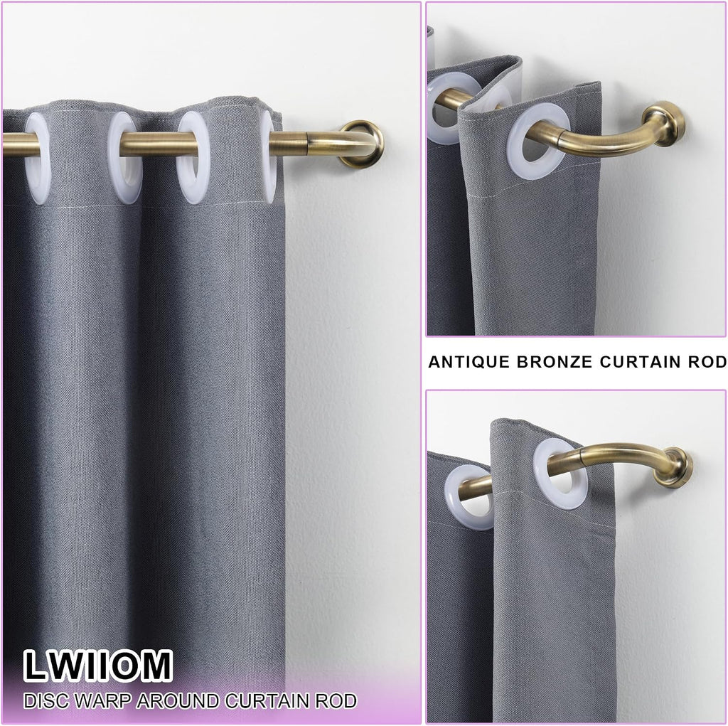 Antique Bronze Disc Curtain Rods, Window Curtain Rod,Adjustable Room Darkening Drapery Rod