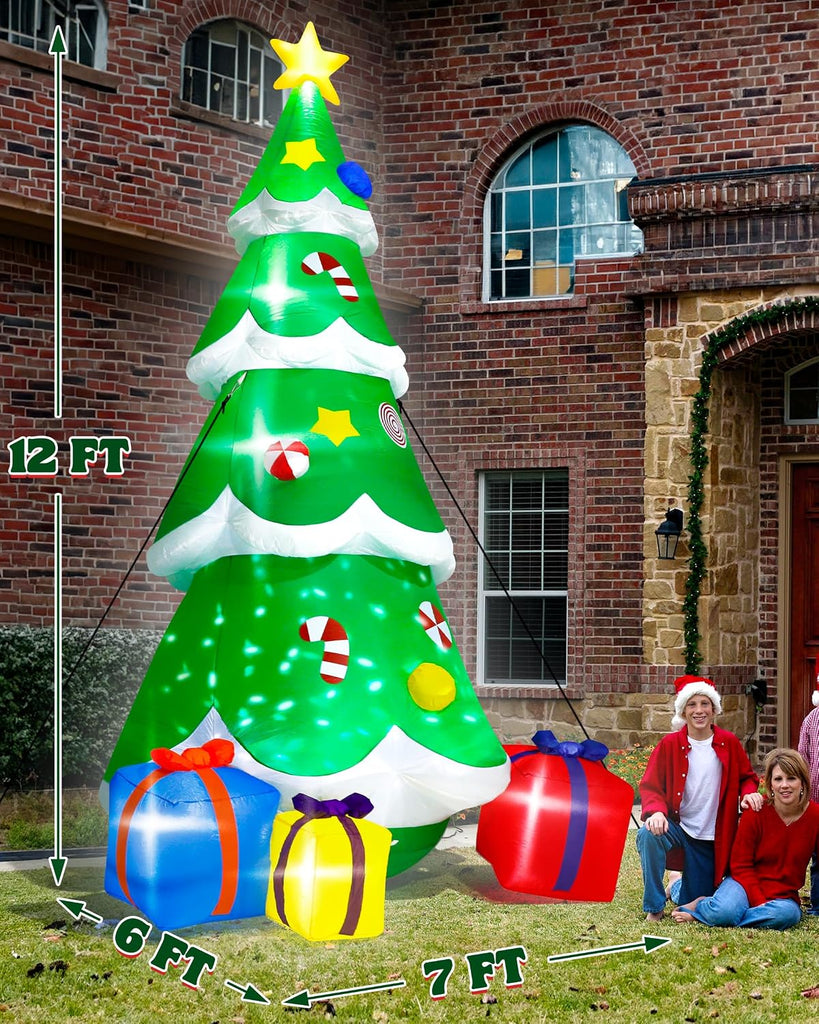 12FT Christmas Tree Inflatables, Giant Blow Up Christmas Tree Decorations