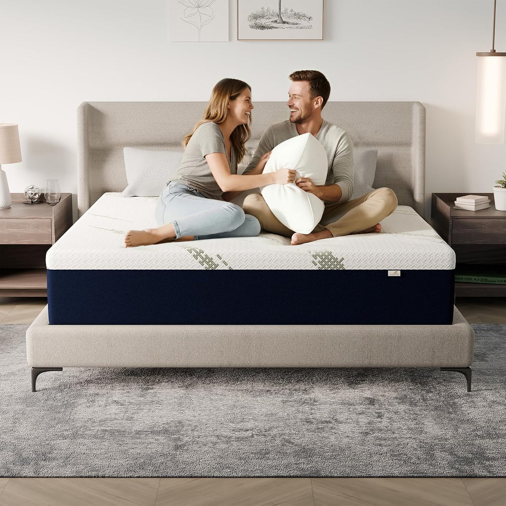 Queen Mattress 12-Inch for Cooler Sleep - Cooling Gel Memory Foam with Pressure Relief & Medium Firm Support, Cozy