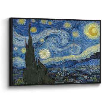 Framed Starry Night Canvas Painting Wall Art Decor 45 x 30 Inch