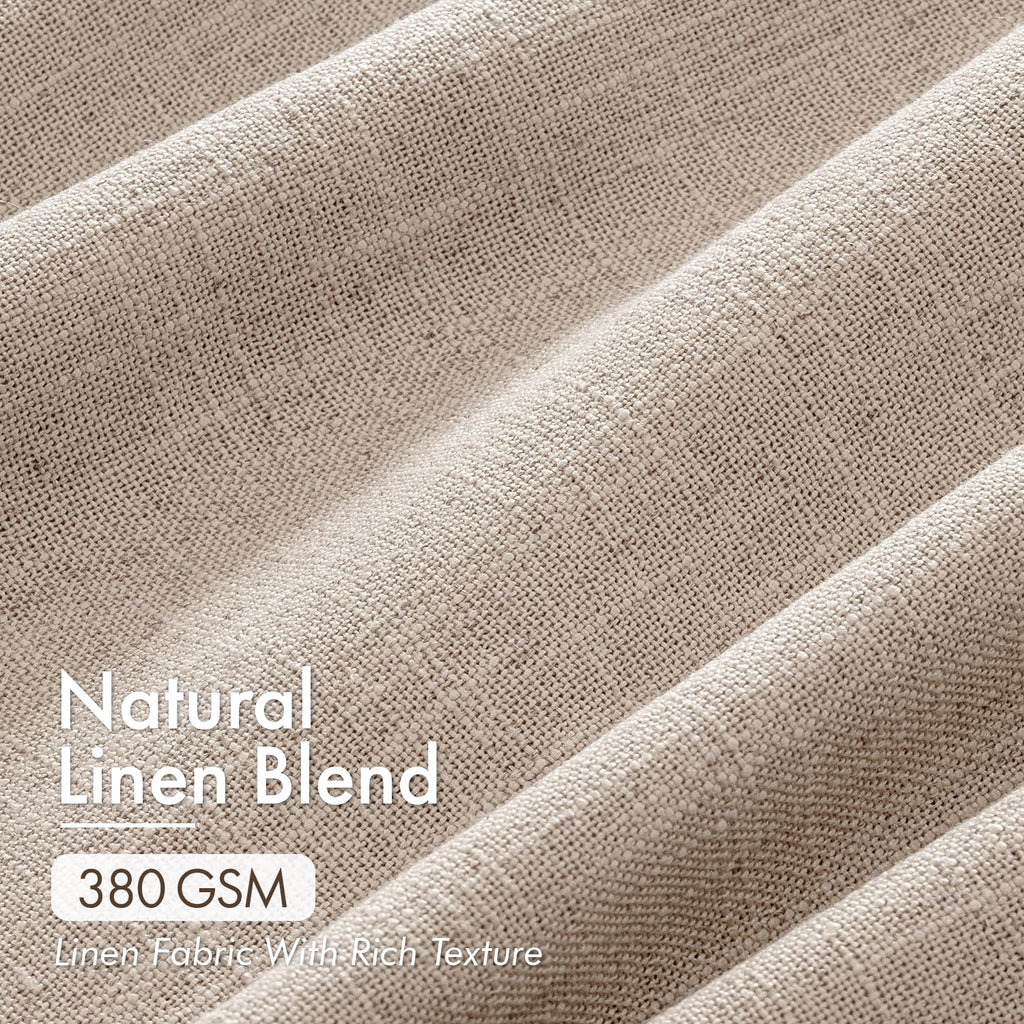 4 Panels Set Pinch Pleated Linen Curtains 96 Inches Long Taupe