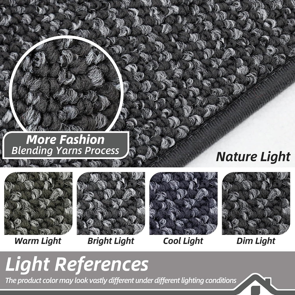 Kitchen Runner Rugs 24"x60", Kitchen Mats for Floor, Charcoal | Non-Slip Super Absorbent and Stain Resistant Kitchen