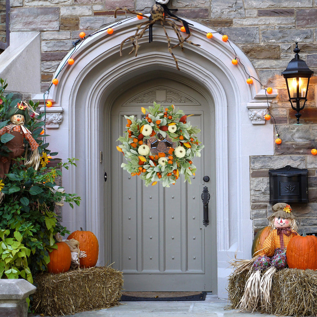 Fall Wreaths for Front Door Autumn Pumpkin Wreath Decor