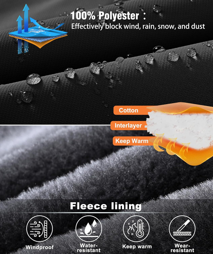 Kids Winter Jackets Warm Fleece Waterproof Snow Jacket with Zipper Pockets Detachable Hood