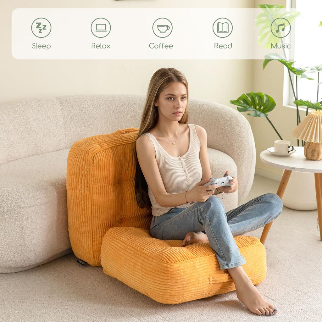 8" Extra Thick Floor Pillow Cushion for Adults, Meditation Cushion Pillow, Large Square Floor Sitting, Tufted