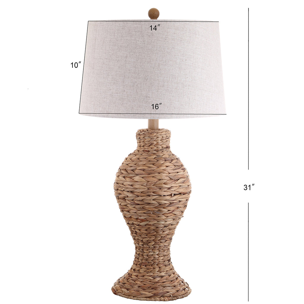 Elicia Farmhouse 31" Water Hyacinth Table Lamp, Natural