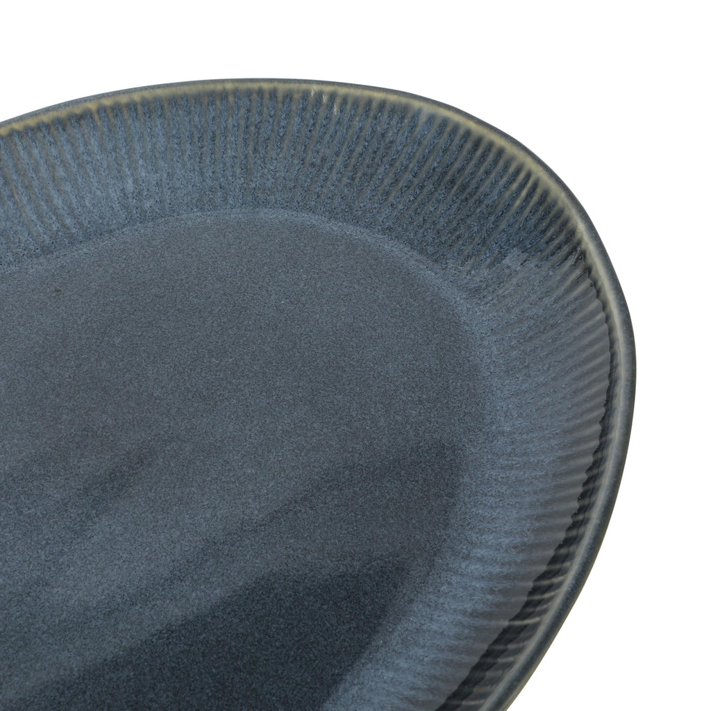 Sandy Pines 3 Piece Oval Platter Set, 15.7", 13.75" & 12" Stoneware Serving Platters, Reactive Glaze Finish