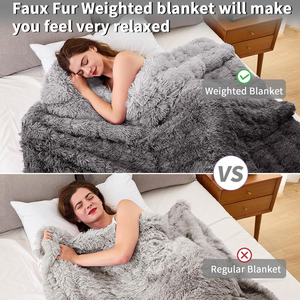 Weighted Blanket for Adults (15 lbs, 60" x 80", Smoke Gray) Heavy Blanket for Sleeping Perfect for 140-160 lbs, Queen