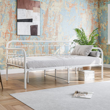 Metal Daybed Frame, Twin Size, White