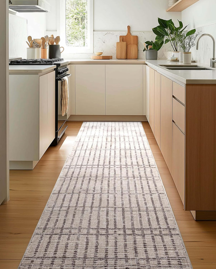 Custom Size Hallway Stair Runner - Nordlys Skog Ivory - 27 Inches Wide x 4 Feet Long Runner (27" x 4')