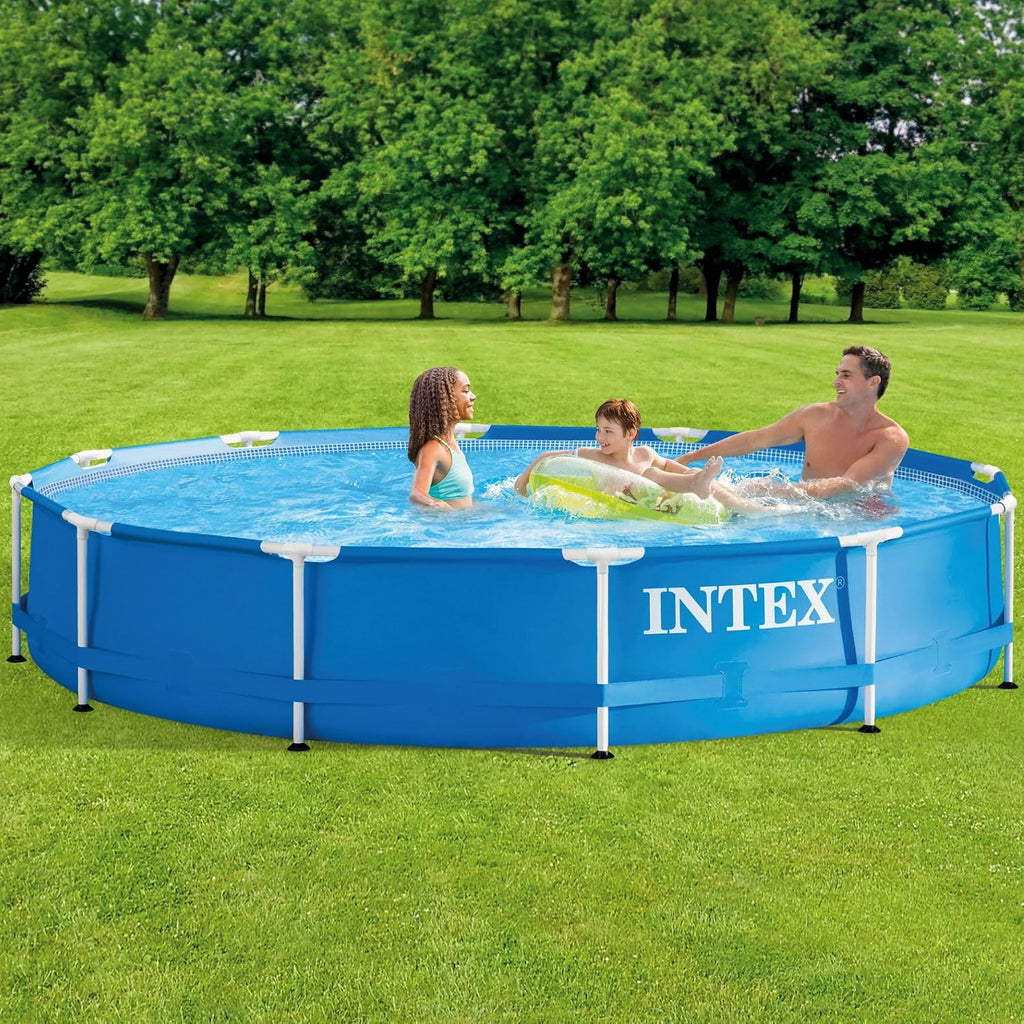 Metal Frame 12 ft x 30 in Above Ground Pool Set, Round Swimming Pool with Steel Frame, 530 GPH Cartridge Filter Pump