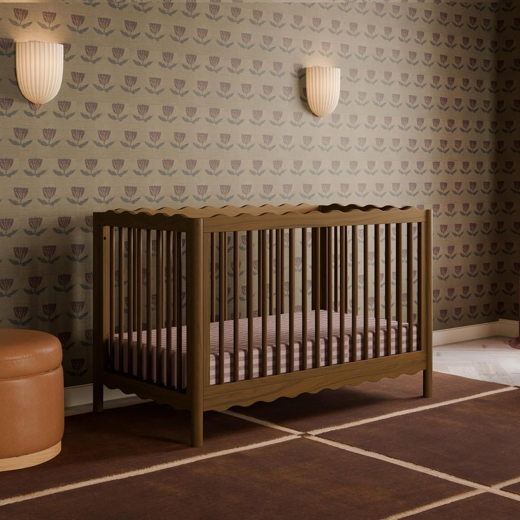 Swell Convertible Baby Crib, GREENGUARD Certified, Natural Walnut | Converts to Toddler Bed, Daybed & Full-Size Bed