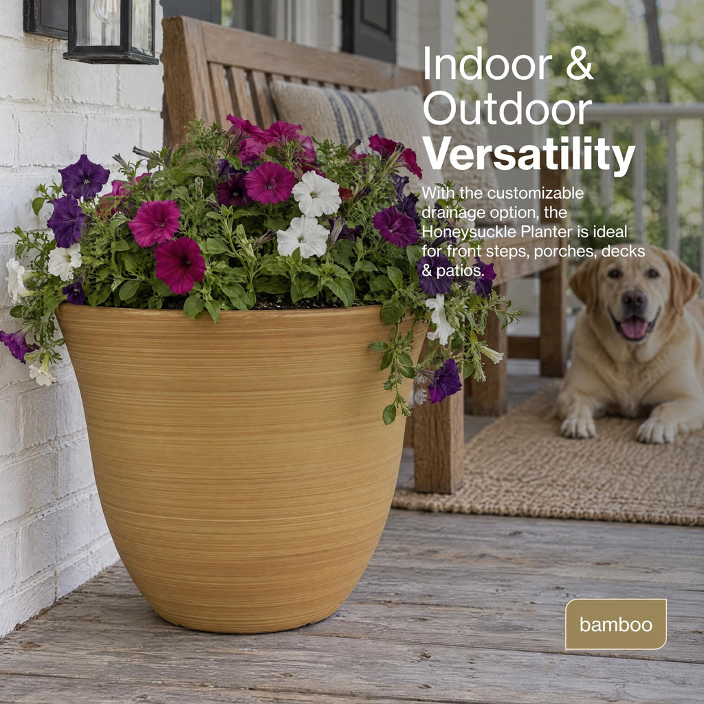 13" Honeysuckle Planter in Bamboo